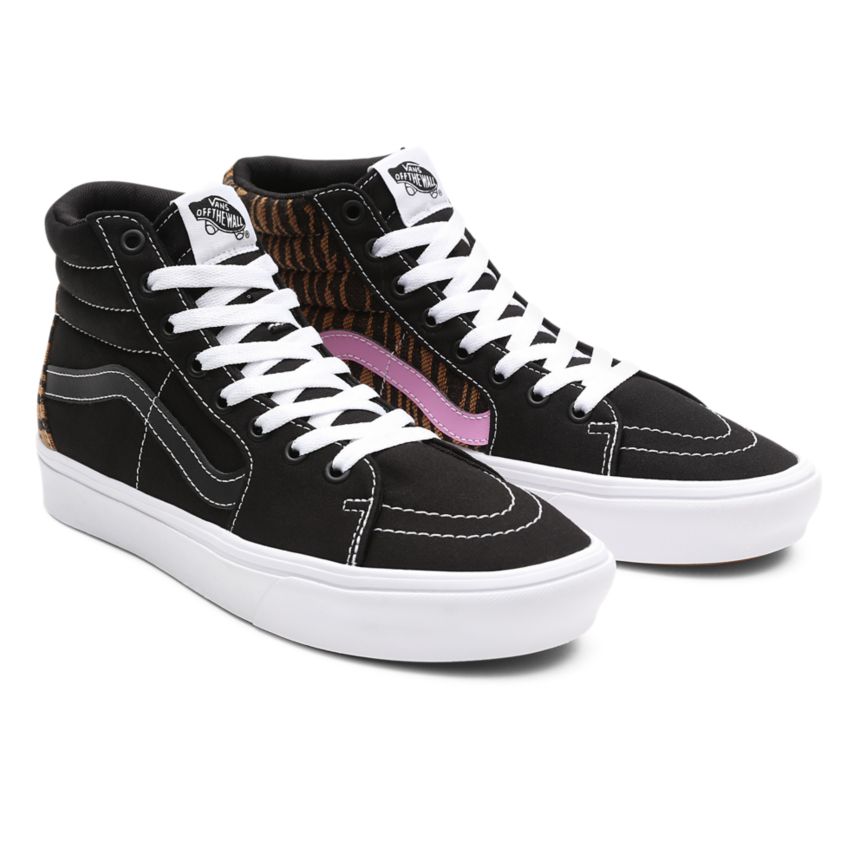Women's Vans Le Tigre ComfyCush SK8-Hi Shoes India Online - Black/Purple [LX2765930]